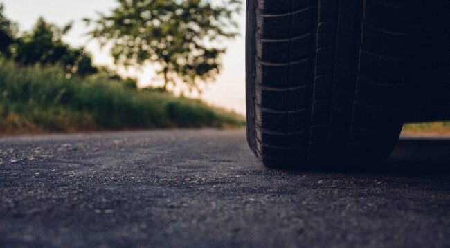 tire on road